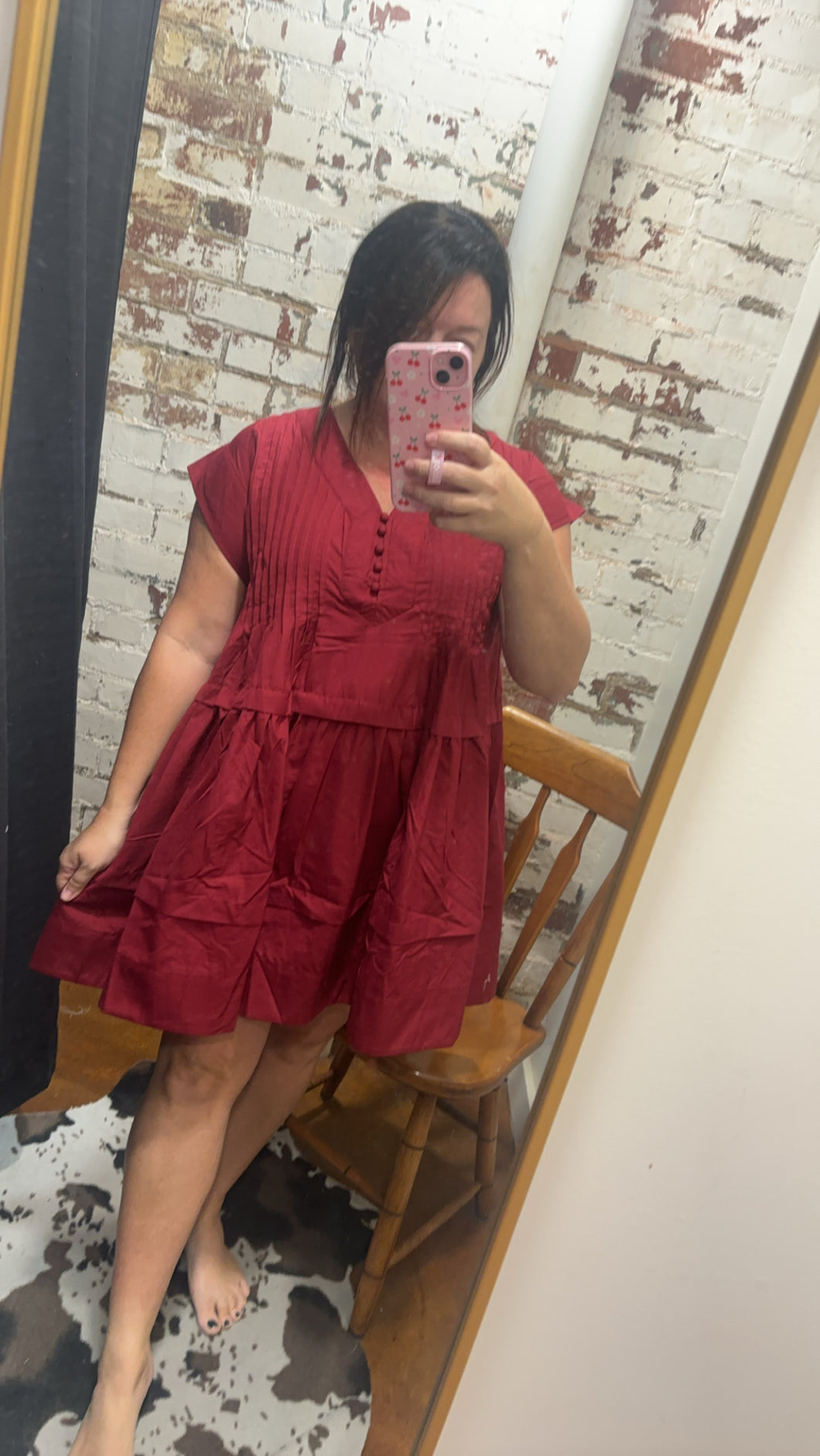 Burgandy Short Dress