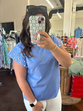 Load image into Gallery viewer, Chambray Pearl Top
