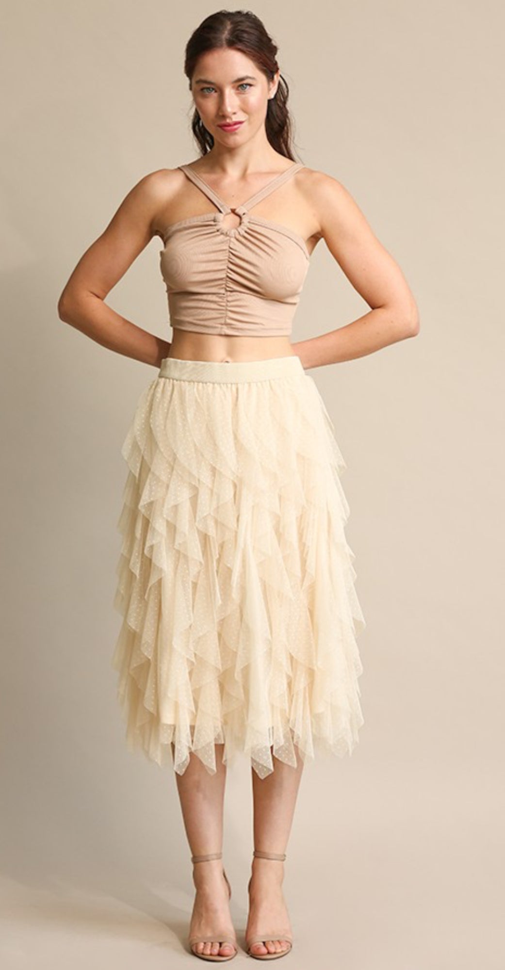 Cream Tulle Skirt