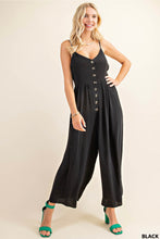 Load image into Gallery viewer, Black button down jumpsuit
