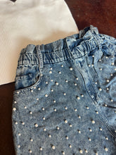 Load image into Gallery viewer, Denim + Pearl Shorts
