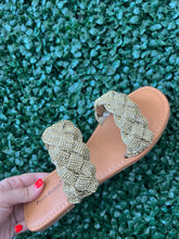 Load image into Gallery viewer, Gold Braided Sandals
