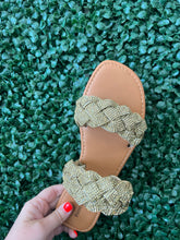Load image into Gallery viewer, Gold Braided Sandals
